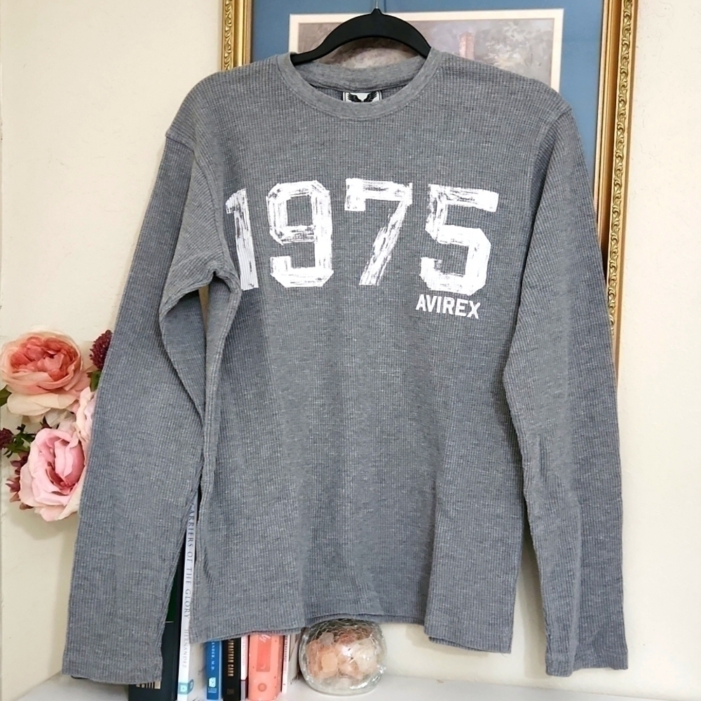 Avirex 1975 Crewneck Sweater Cotton Blend blokecore Bikercore Medium y2k